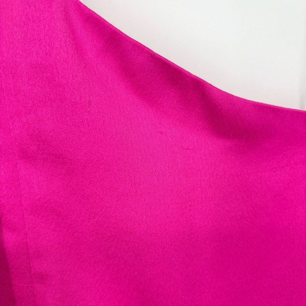 NWT Nicole Miller Hot Pink One Shoulder Bow Mini Dress Sz‎ 2 Cocktail Prom Hoco - Picture 9 of 12